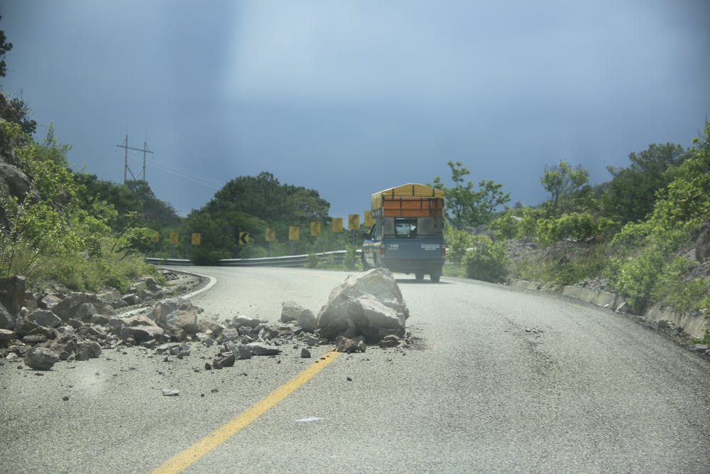 Rocks on the road can damage your rental car, be well insured Insure your rental car before you hit the road