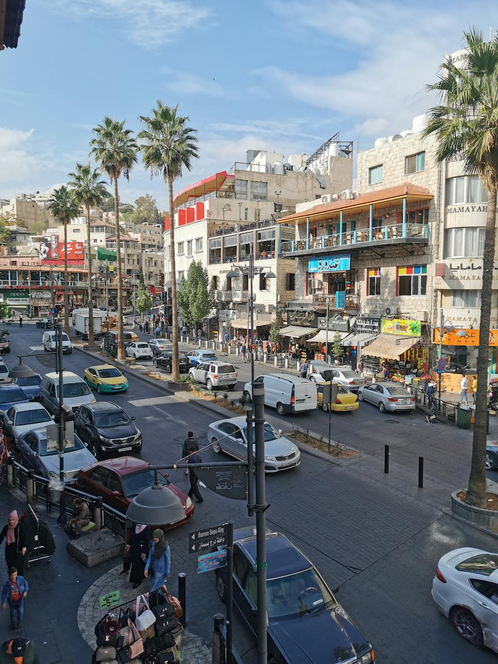 Parkeren met de huurauto in Amman, Jordanië Kriskras parkeren in Amman, Jordanië