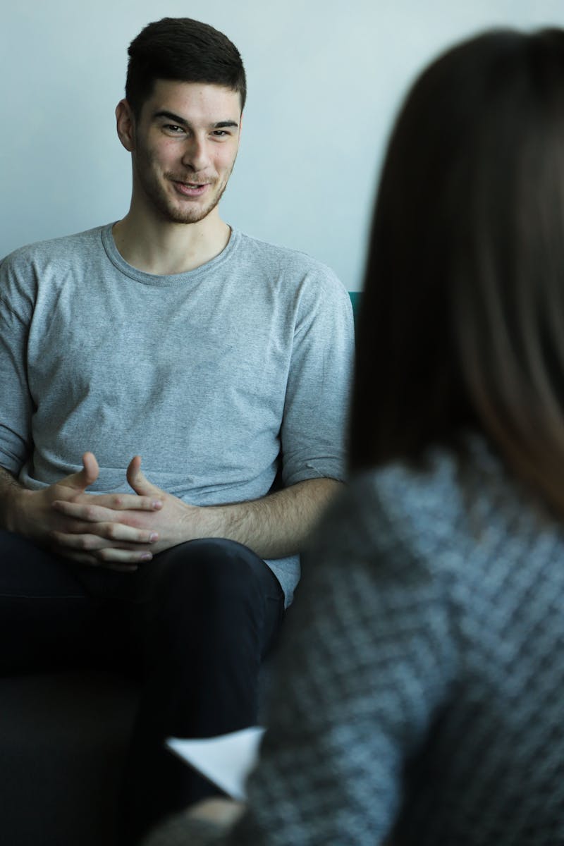 A person being interviewed for a job position.
