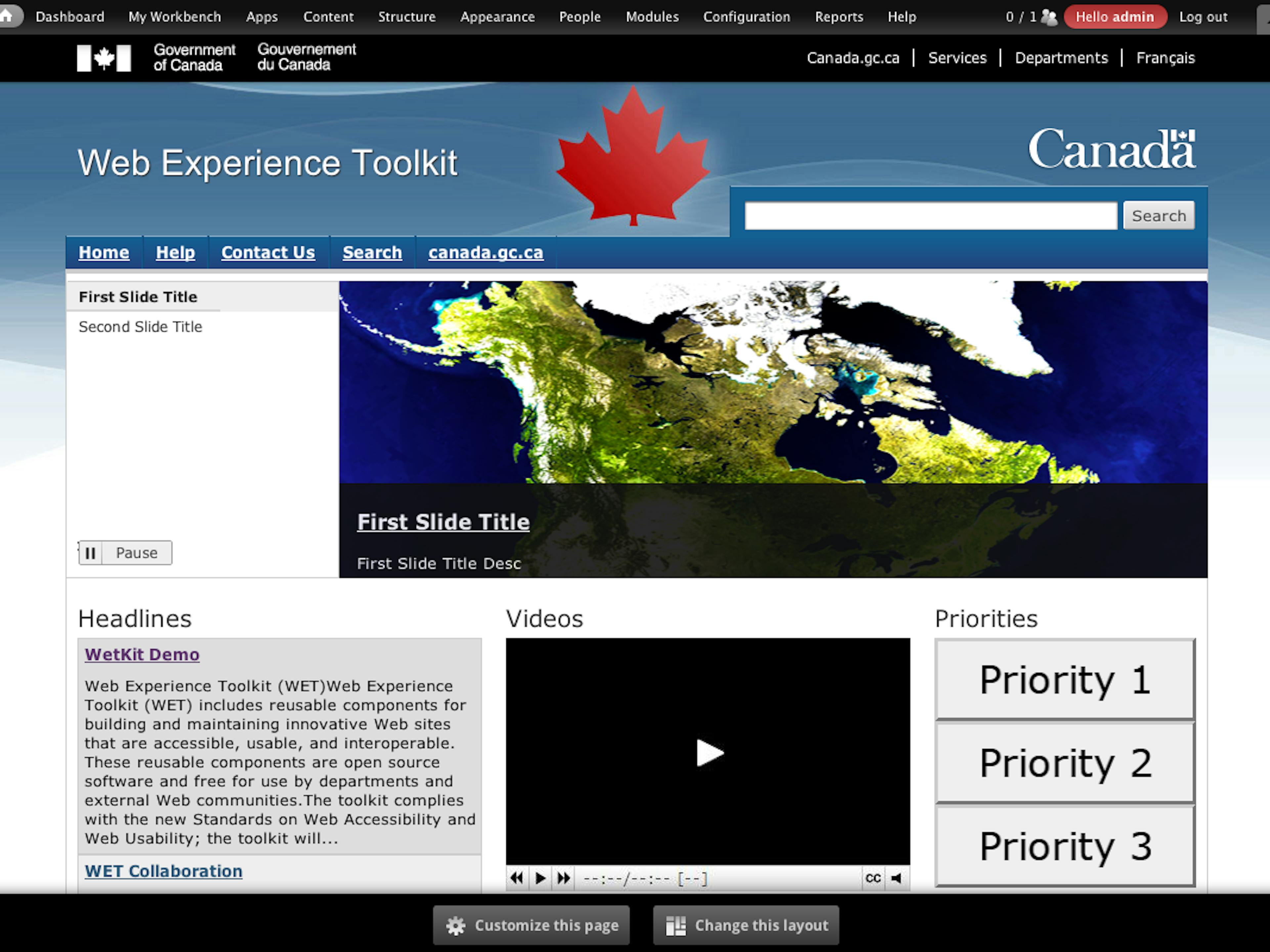 Web Experience Toolkit Screenshot