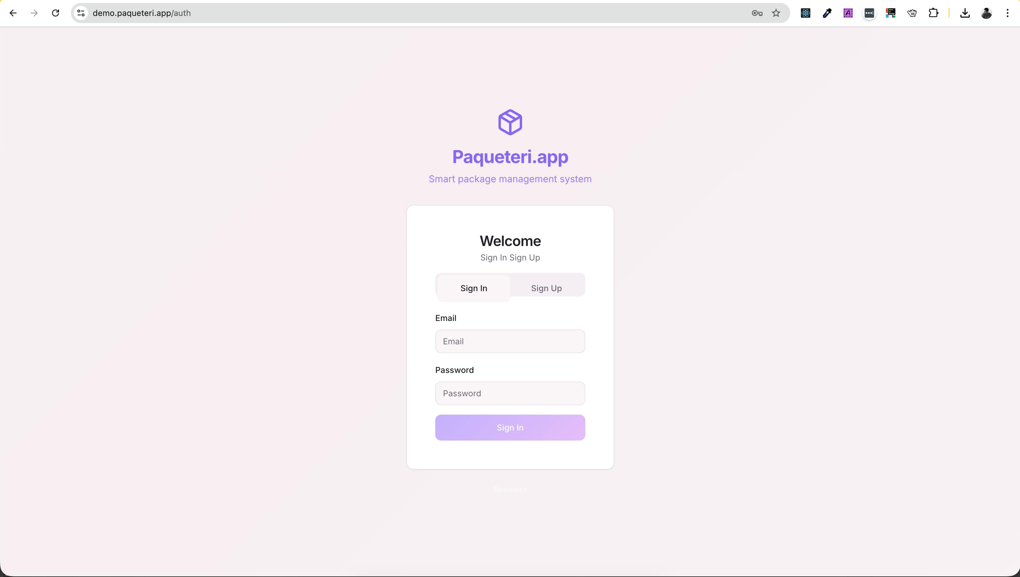 Responsive sign-in and sign-up screen.