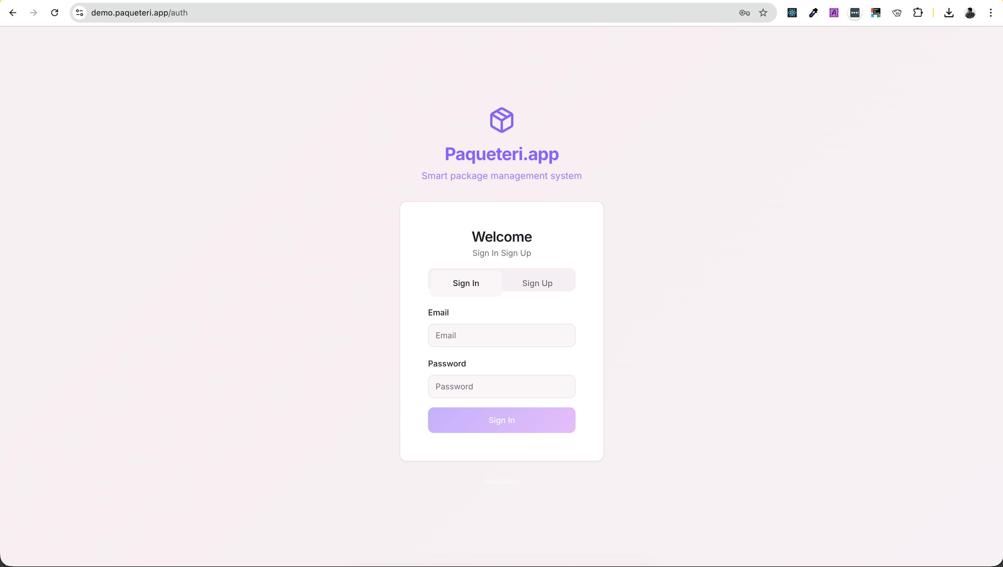 Responsive sign-in and sign-up screen.