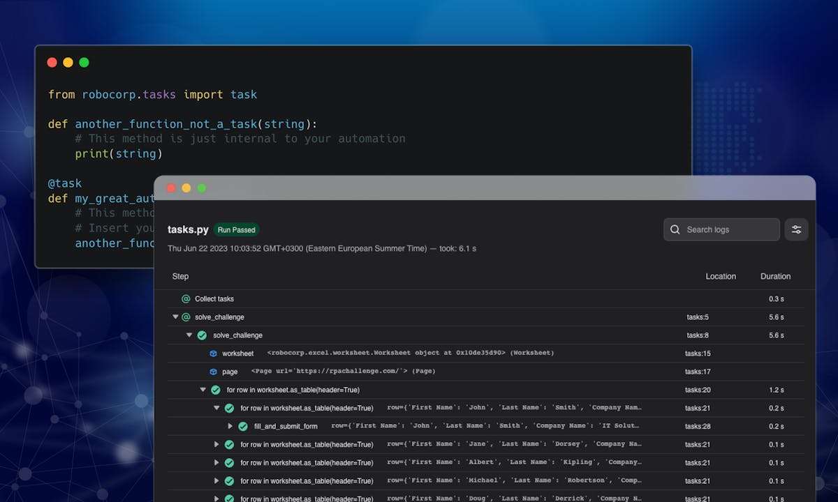 Python automations on Robocorp