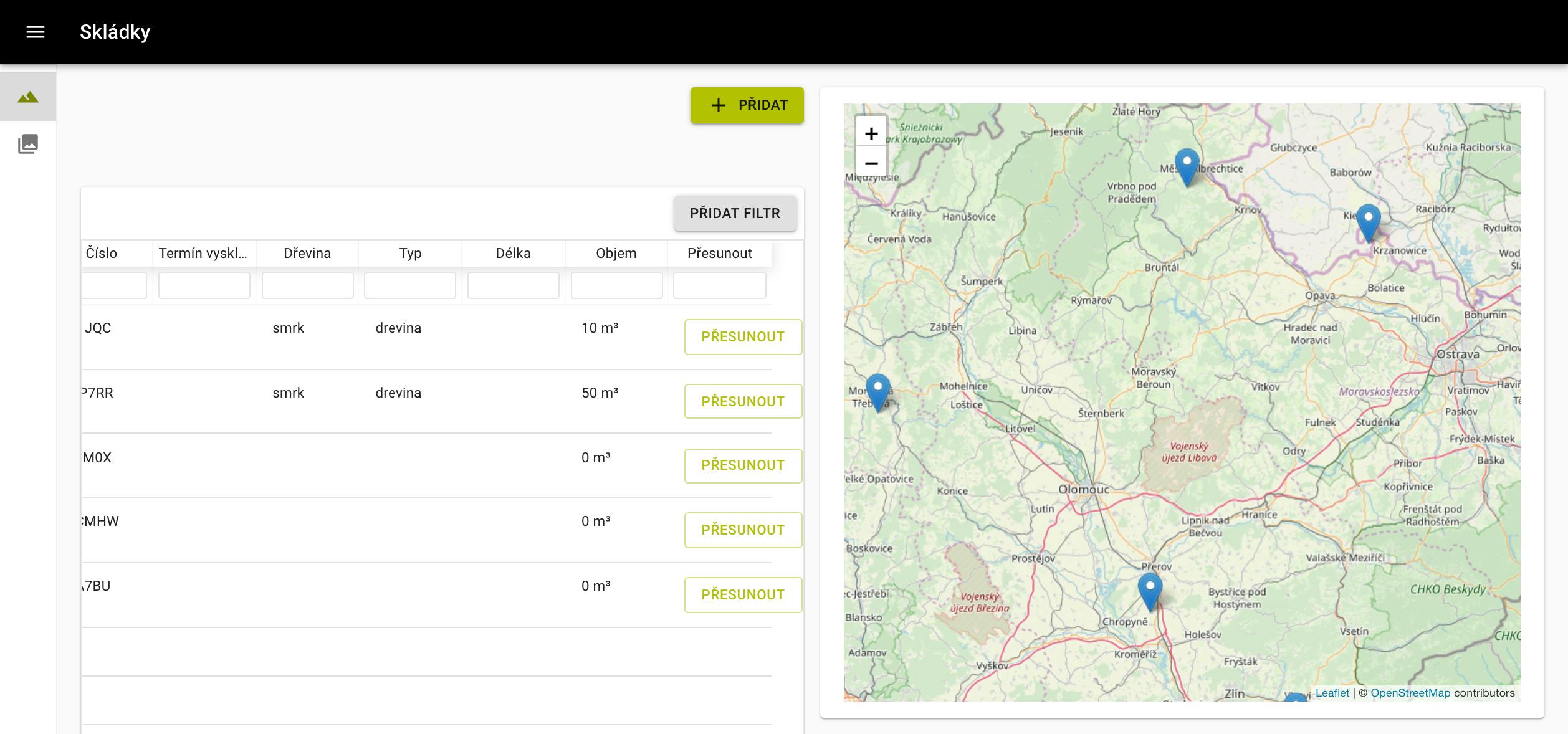 Overview map of the forest