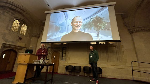 richard and james in front of a screen