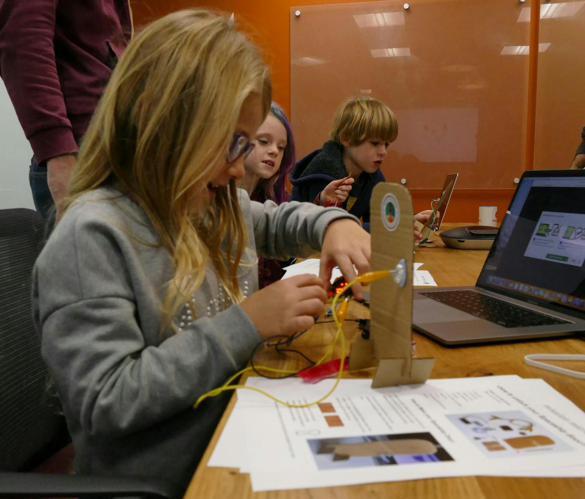 Young girl has fun with tech