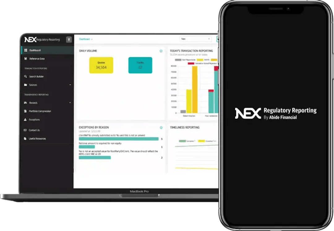 Nex Regulatory Reporting web and app