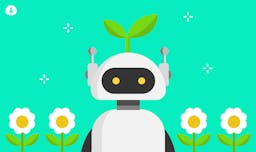 ai robot with flowers