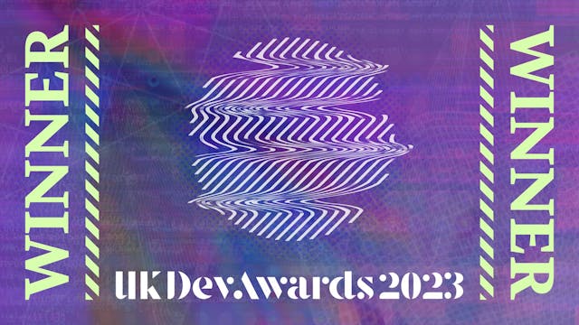 Image that illustrates that Rocketmakers was the Winner of the UKDevAwards2023 