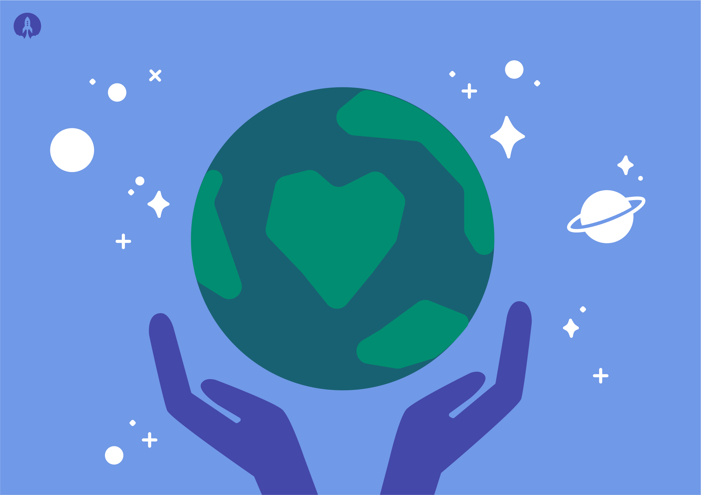 globe with a heart island in space