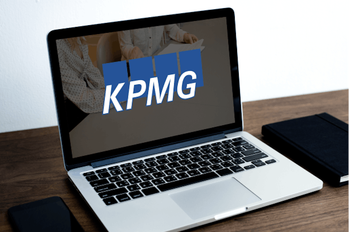 kpmg logo on a screen
