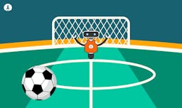 robot in football goal illustration