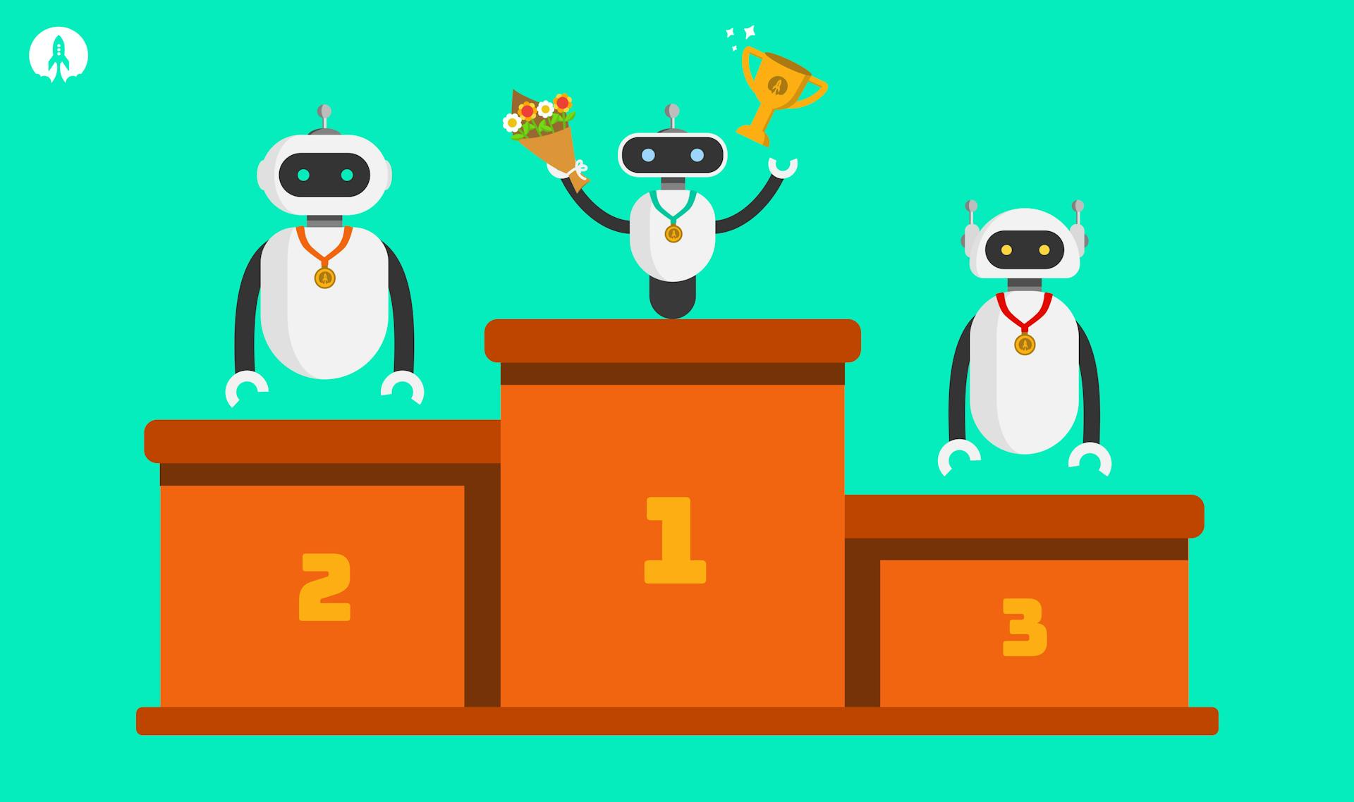 ai robot on podium illustration