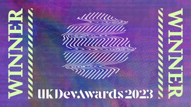 Image that illustrates that Rocketmakers was the Winner of the UK Dev Awards 2023