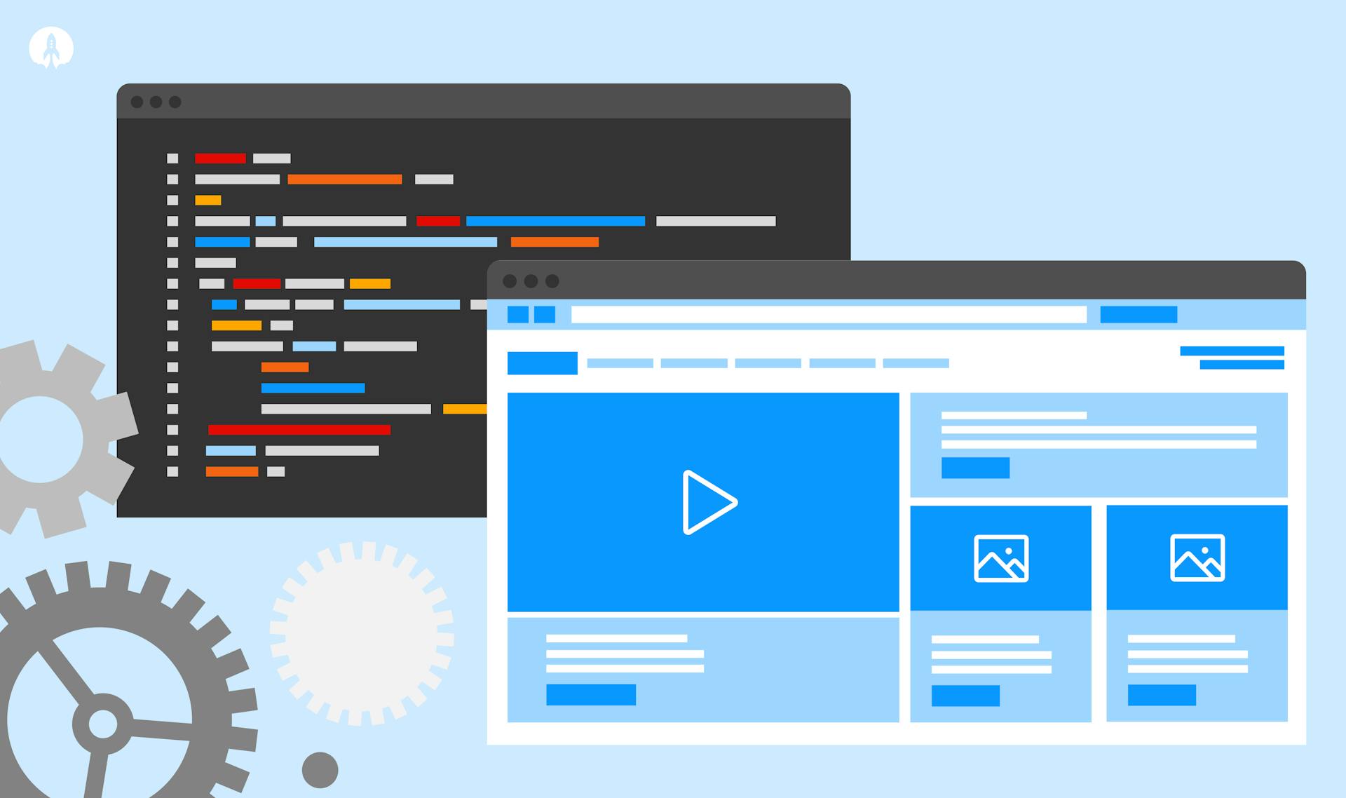 illustration of data on computer screens