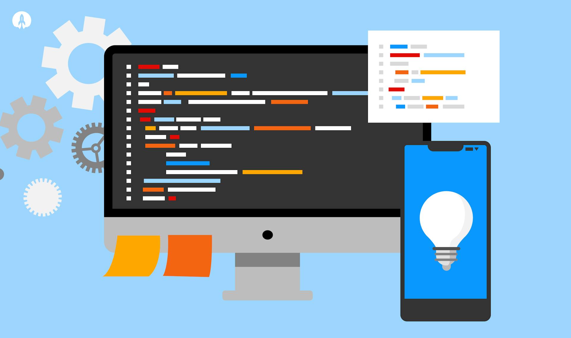 computer screen and phone images