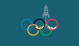 rocket with sporting event logo