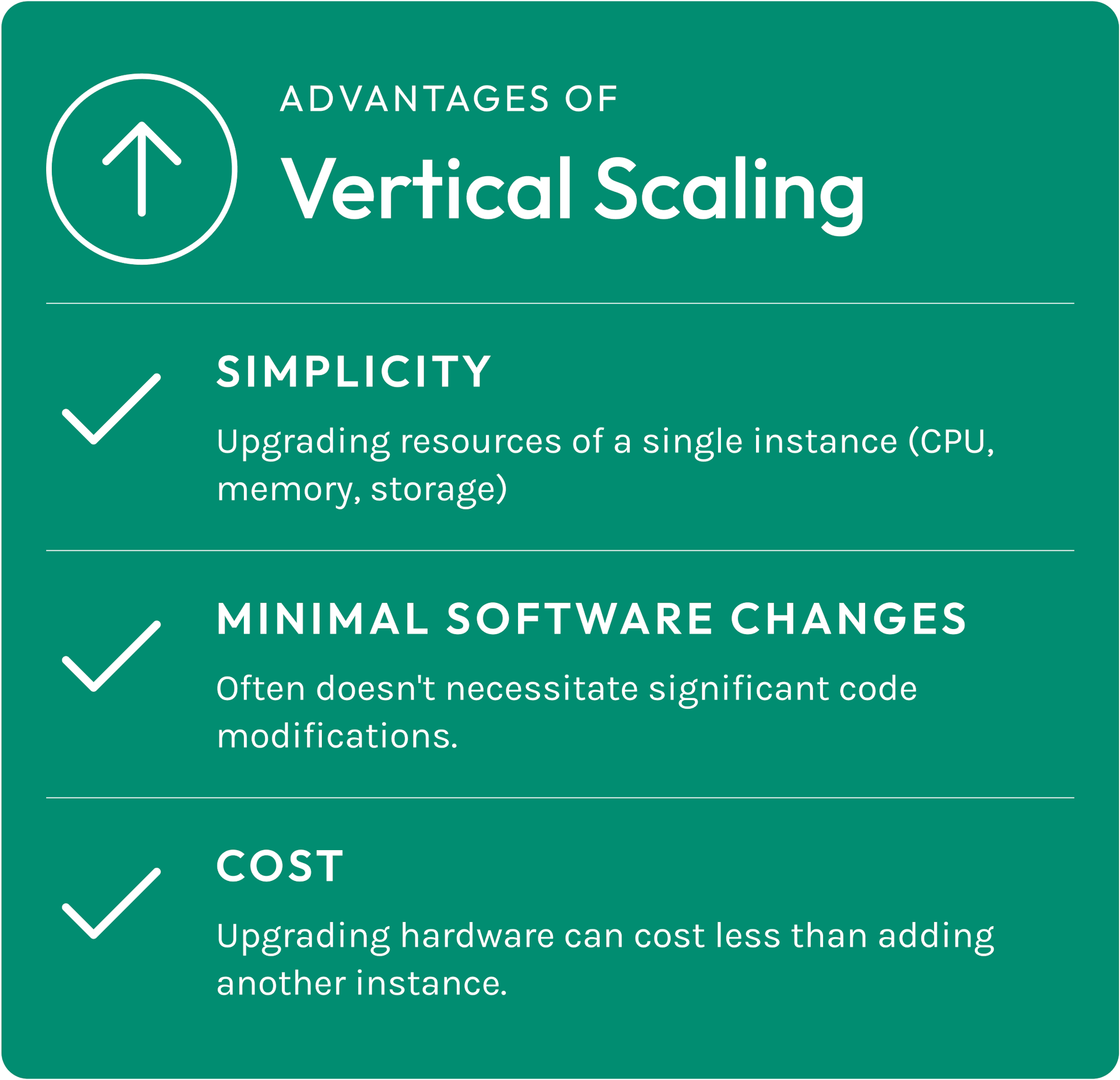 advantages vertical scaling