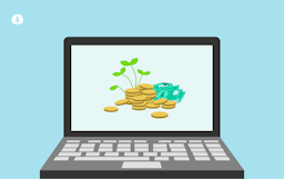 laptop screen with money