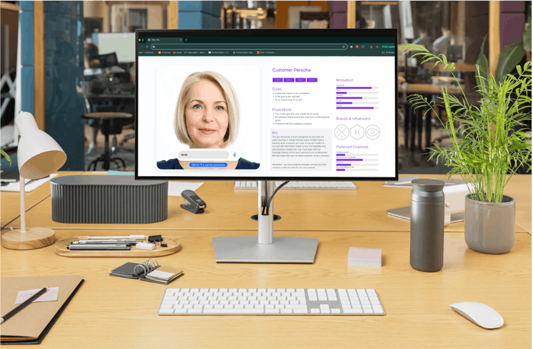 a picture of a woman on a computer