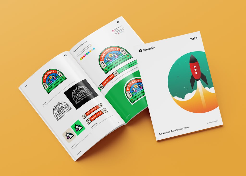 Visualisation of branding guidelines for Unicornfest by Rocketmakers