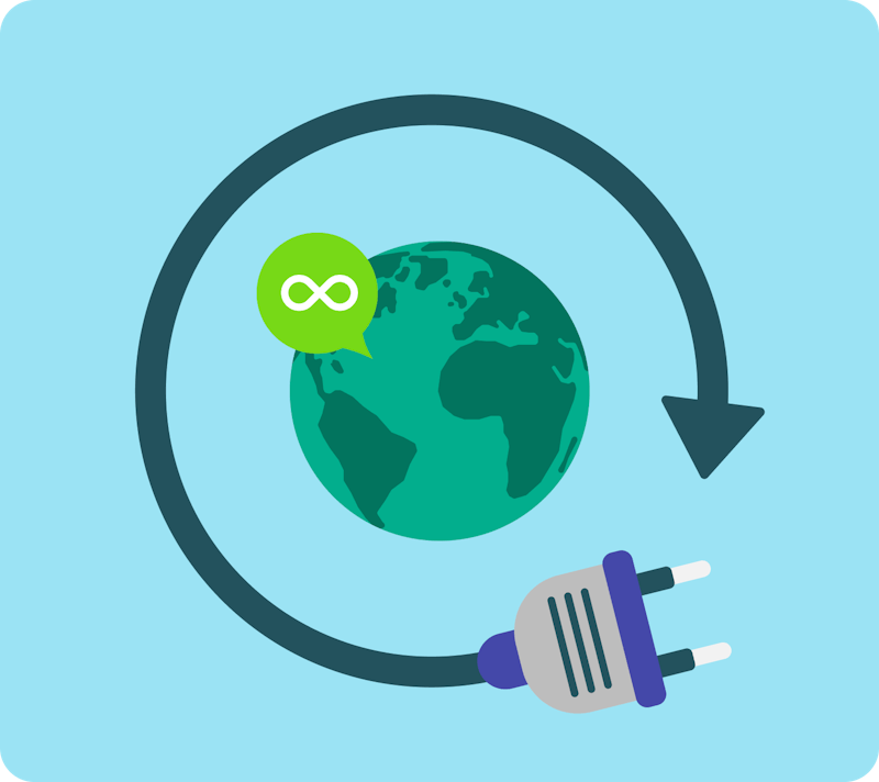 planet earth and power cable illustration