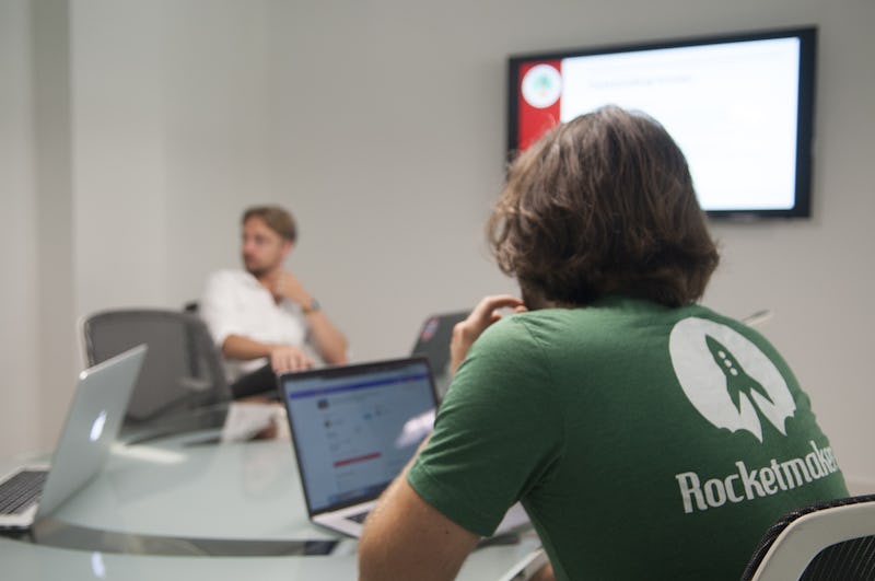 Rocketmakers team members in a meeting