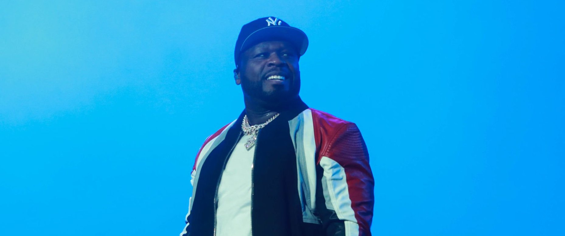 50 Cent performs during Rolling Loud New York 2021 at Citi Field on October 28, 2021 in New York City. (Photo by Jason Mendez/Getty Images)