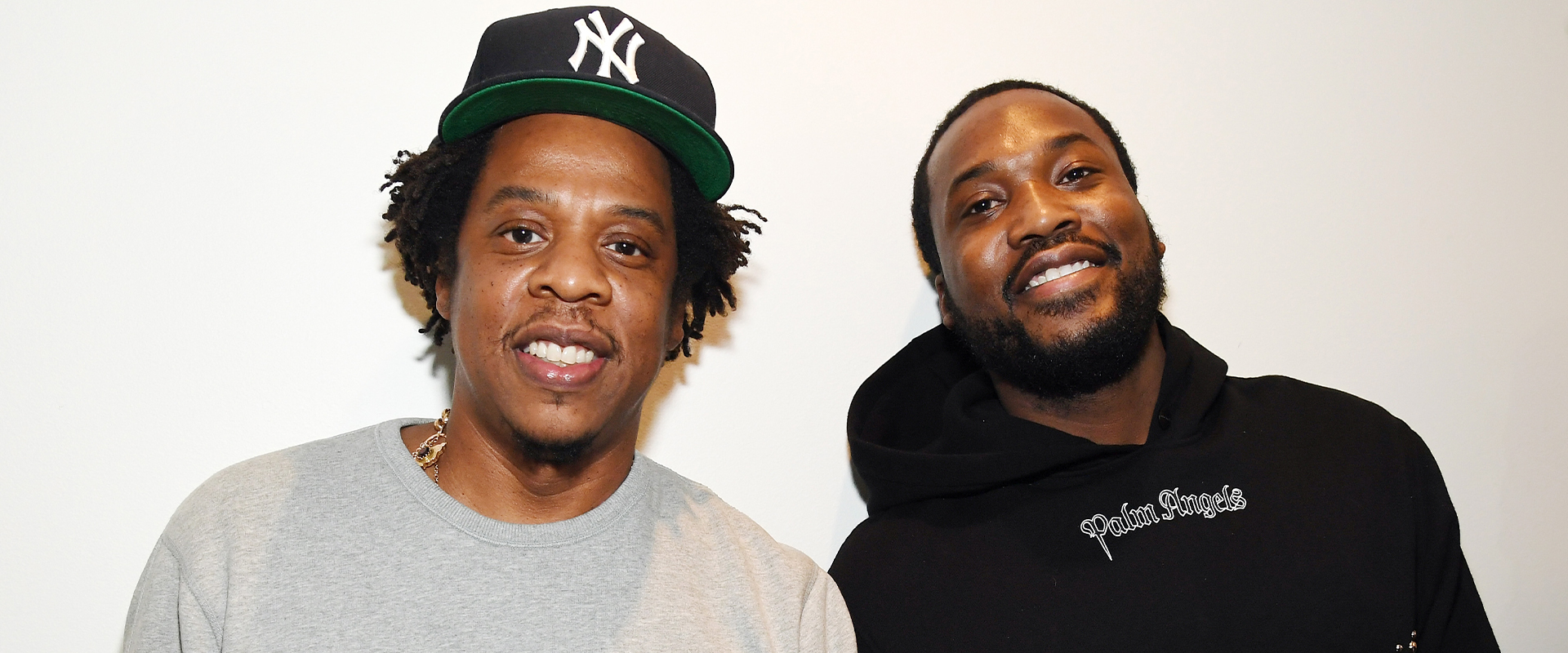 NEW YORK, NY - JANUARY 23: Shawn "Jay-Z" Carter (L) and Meek Mill attend the launch of The Reform Alliance at John Jay College on January 23, 2019 in New York City. (Photo by Kevin Mazur/Getty Images for The Reform Alliance)