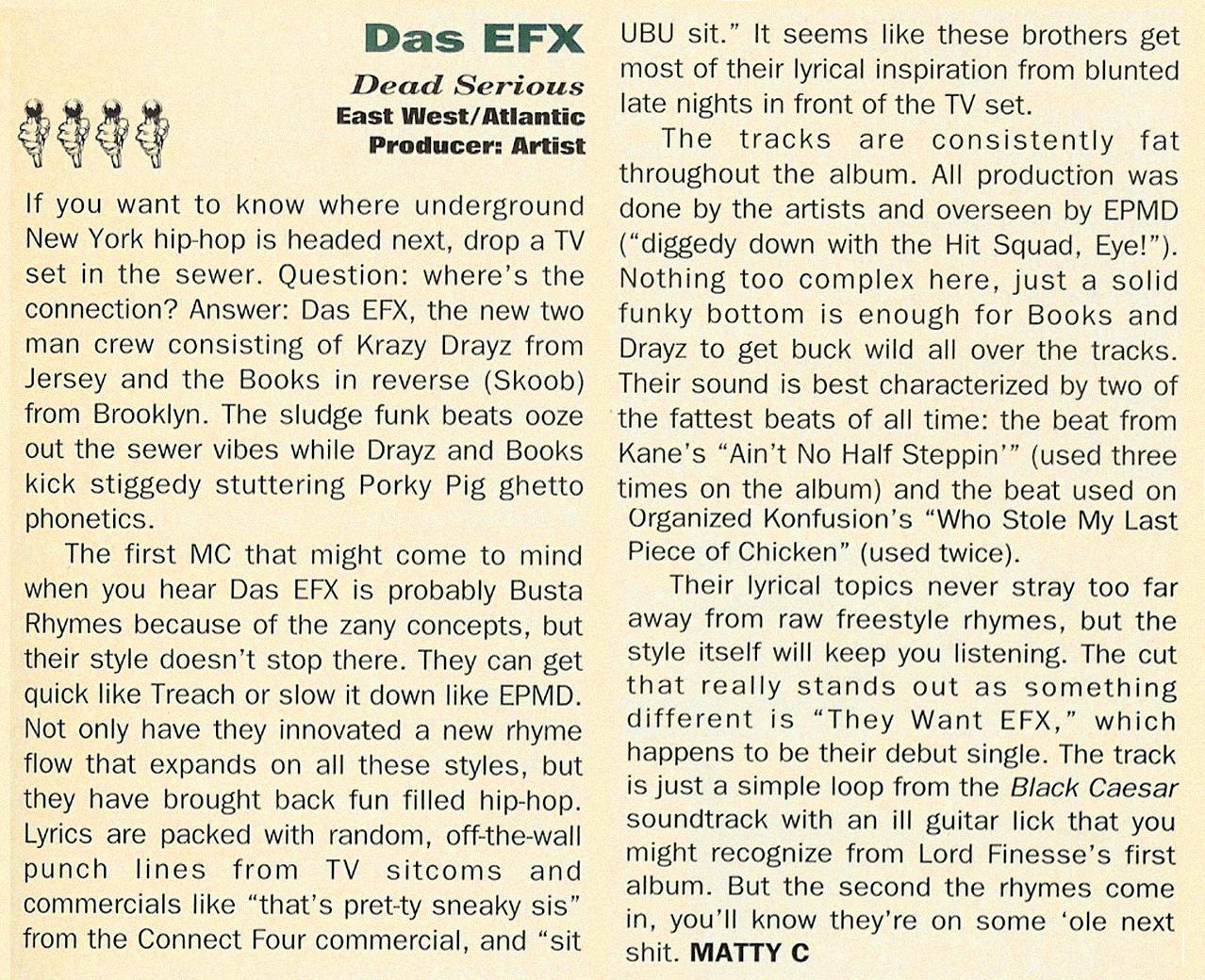 Matty C's review of 'Dead Serious' by Das EFX in The Source