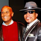 NEW YORK, NY - OCTOBER 20: (L-R) DJ Kool Herc, Harry Belafonte and Melle Mel attend the "Beat Street" screening, panel & performance hosted by the Tribeca Film Institute at The Schomburg Center for Research in Black Culture on October 20, 2012 in New York City.