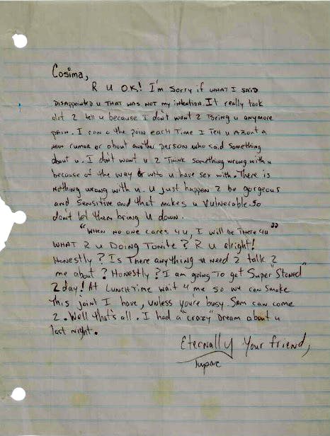 2pac High School Letter