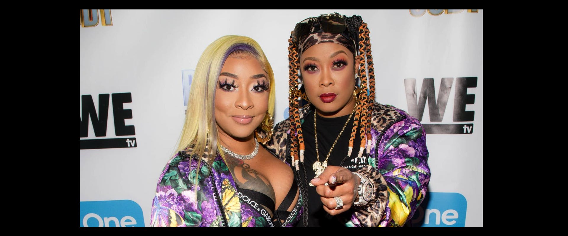 Jesseca Dupart and Da Brat attend the 'Brat Loves Judy' We TV watch party at Views Bar and Grill Atlanta on August 05, 2021 in Atlanta, Georgia. (Photo by Marcus Ingram/Getty Images)