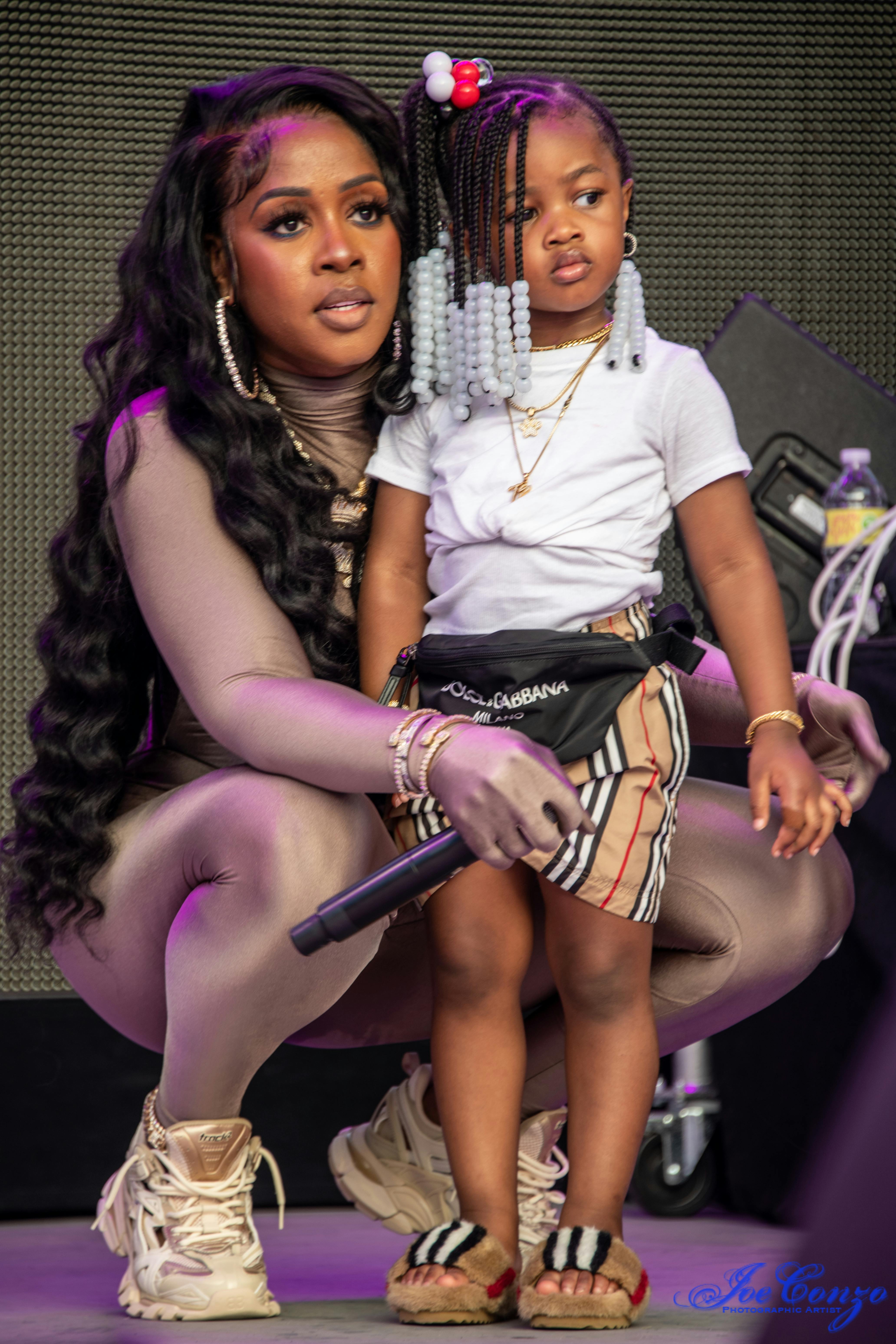 Remy Ma and daughter at Rock The Bells Festival 2022.