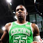 Joe Johnson #55 of the Boston Celtics leaves the court after the game against the Cleveland Cavaliers at TD Garden on December 22, 2021 in Boston, Massachusetts.