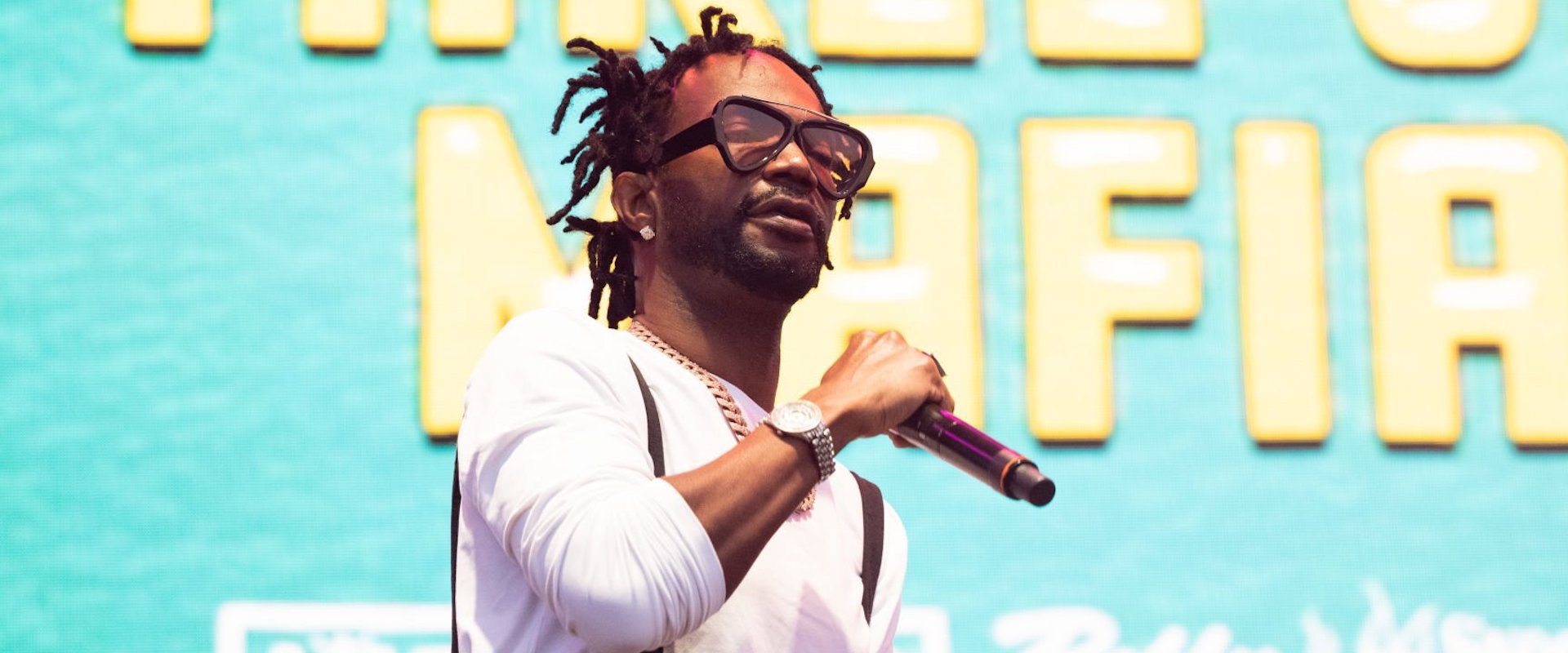 Rapper Juicy J of Three Six Mafia performs onstage during Once Upon a Time in LA Music Festival at Banc of California Stadium on December 18, 2021 in Los Angeles, California.