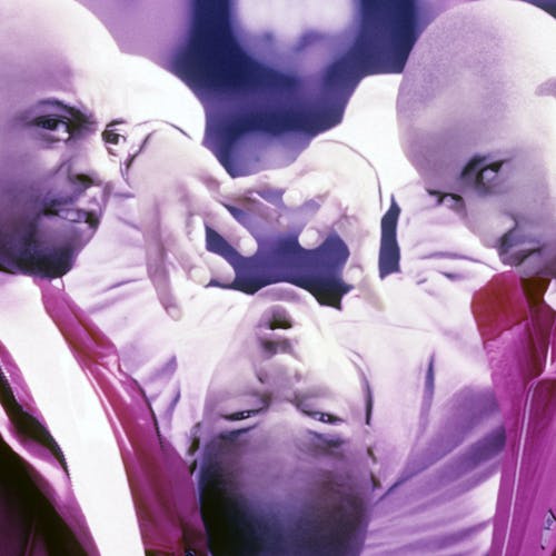 NEW YORK, NEW YORK--APRIL 10: Rap Group Onyx--Sticky Fingaz (aka Kirk Jones), Fredro Starr (aka Fred Lee Scruggs Jr.) and Sonny Seeza (aka Tyrone Taylor; Suave) appears in a portrait taken on April 10, 1996 in New York City. (Photo by Al Pereira/Getty Images/Michael Ochs Archives)