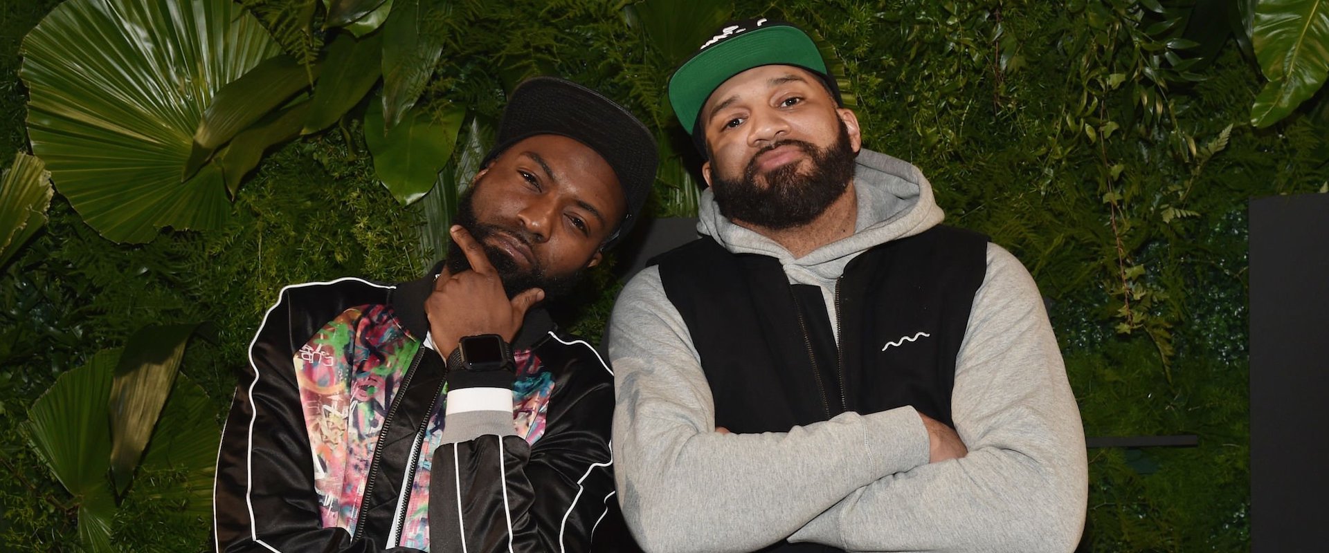 Desus Nice (L) and The Kid Mero attend the 2018 A+E Upfront on March 15, 2018 in New York City. (Photo by Bryan Bedder/Getty Images for A+E)