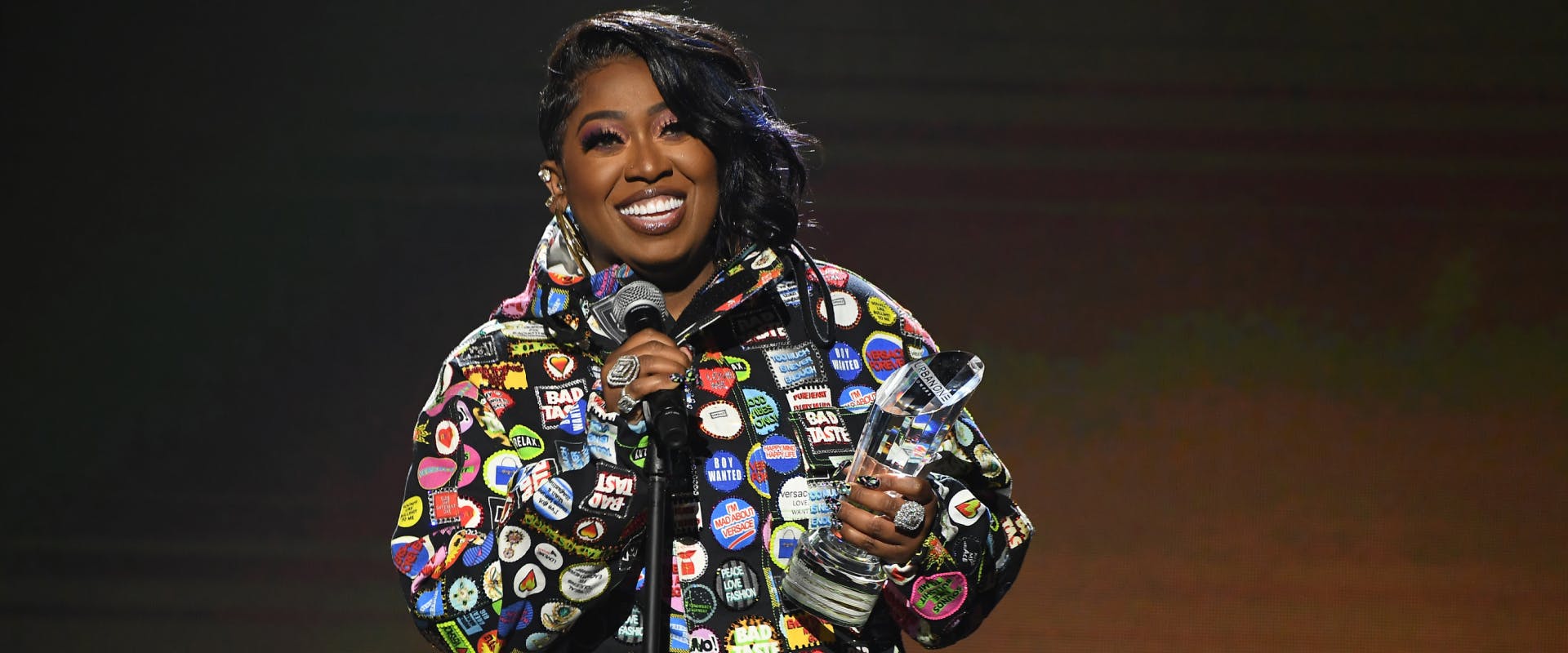OXON HILL, MARYLAND - DECEMBER 05: Missy Elliott speaks onstage during 2019 Urban One Honors at MGM National Harbor on December 05, 2019 in Oxon Hill, Maryland. (Photo by Paras Griffin/Getty Images)
