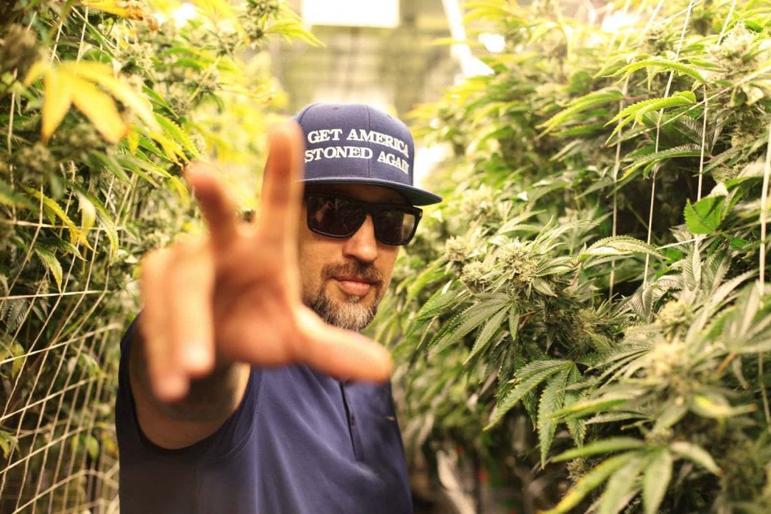 B-Real of Cypress Hill poses with Marijuana.