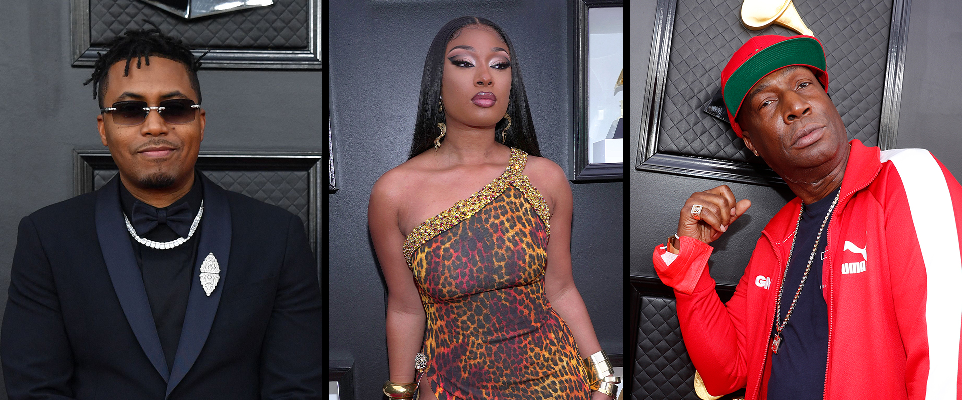 2022 Grammys Nas, Melle Mel Hit the Red Carpet
