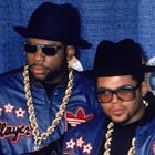 Run-DMC backstage at the Grammy Awards, New York, New York, March 2, 1987. Left to right, Joe Simmons (Run) Jason Mizell (Jam Master Jay) (1965 - 2002), and Darryl McDaniels (DMC). (Photo by Hulton Archive/Getty Images)