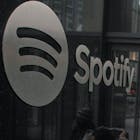 NEW YORK, NEW YORK - JANUARY 23: People exit the Spotify headquarters building in Lower Manhattan on January 23, 2023 in New York City. Spotify announced Monday they will be cutting 6% of its global workforce. 