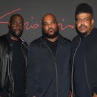 Kelvin Mercer Vincent Mason and David Jude Jolicoeur of De La Soul attend as Giorgio Armani hosts trunk show at the Giorgio's London event to celebrate the opening of the new Giorgio Armani and Armani/Casa boutiques on Sloane Street on April 12, 2018 in London, England. (Photo by Darren Gerrish/WireImage/Darren Gerrish for Giorgio Armani)