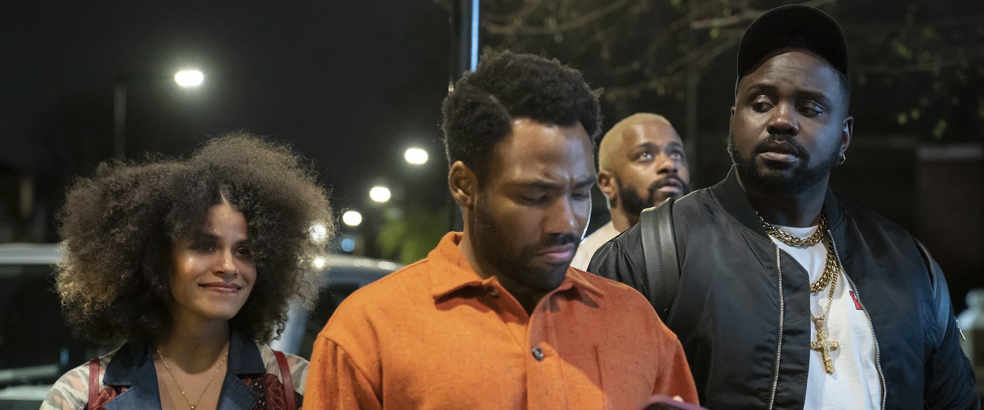 ATLANTA actors (L-R) ZAZIE BEETZ, DONALD GLOVER, LAKEITH STANFIELD and BRYAN TYREE HENRY