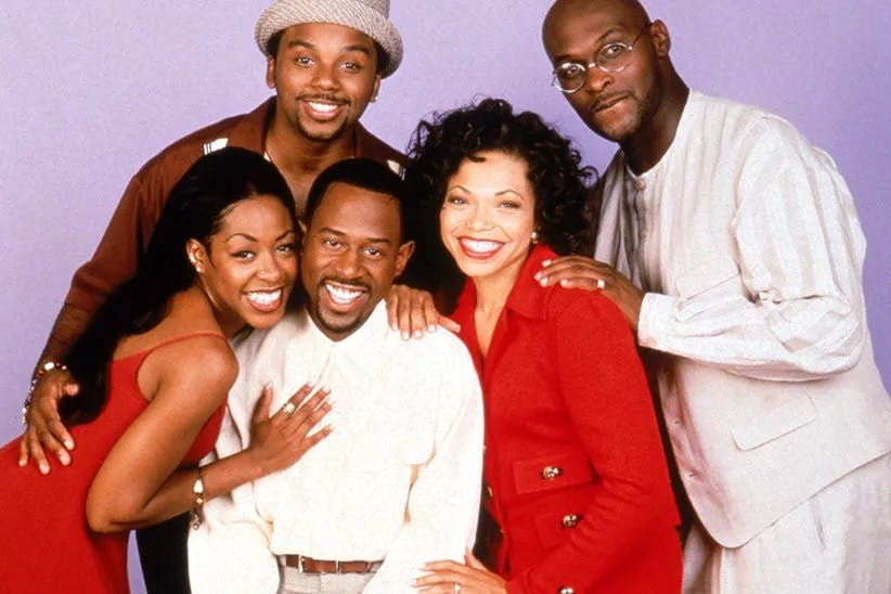MARTIN tv show cast (L-R) TICHINA ARNOLD, CARL ANTHONY PAYNE, MARTIN LAWRENCE, TISHA CAMPBELL, TOMMY M. FORD