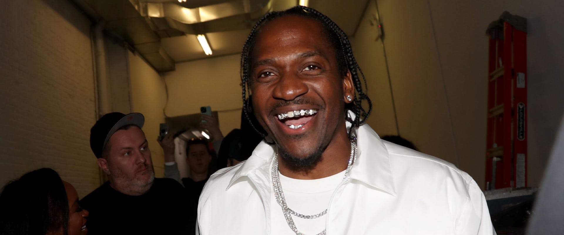 NEW YORK, NEW YORK - APRIL 20: Pusha T attends Pusha T It's Almost Dry Album Listening Event In NYC at Studio 525 on April 20, 2022 in New York City