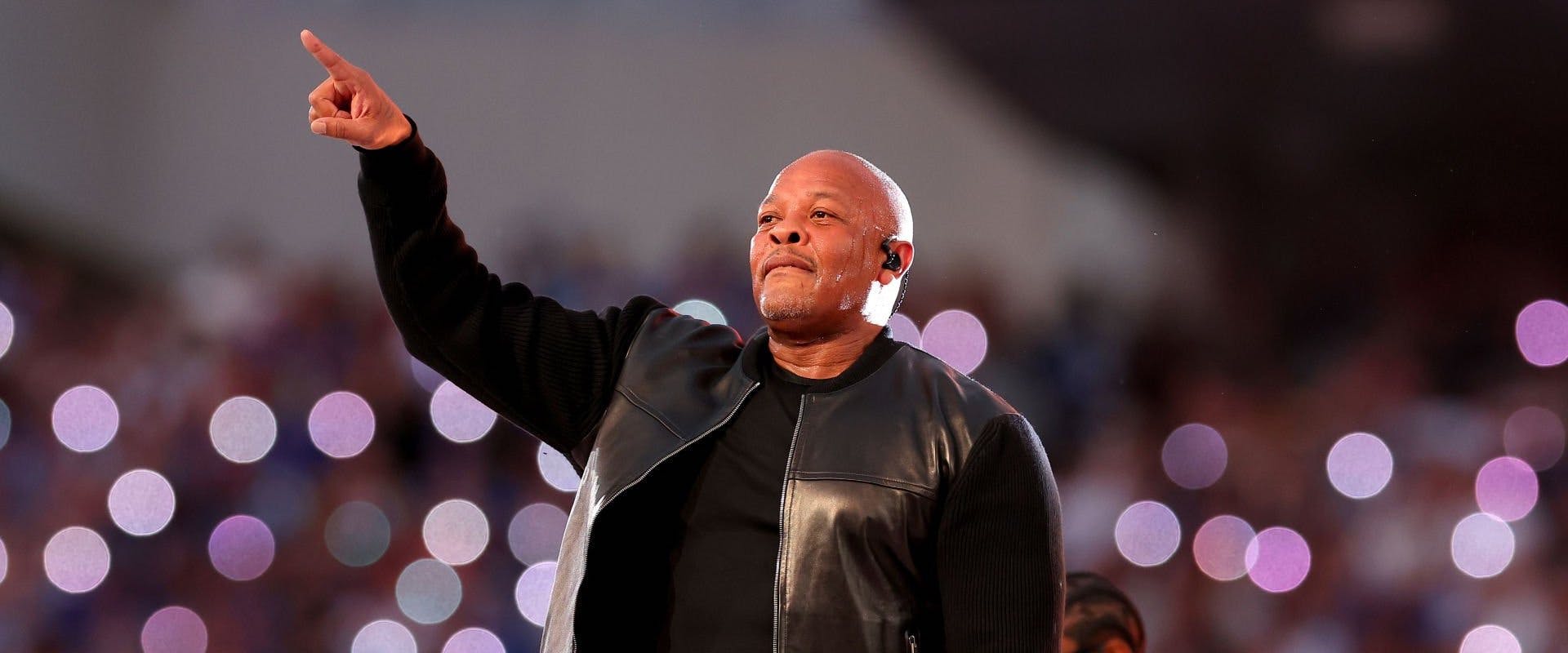 Dr. Dre performs during the Pepsi Super Bowl LVI Halftime Show at SoFi Stadium on February 13, 2022 in Inglewood, California. (Photo by Kevin C. Cox/Getty Images)