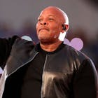 Dr. Dre performs during the Pepsi Super Bowl LVI Halftime Show at SoFi Stadium on February 13, 2022 in Inglewood, California. (Photo by Kevin C. Cox/Getty Images)