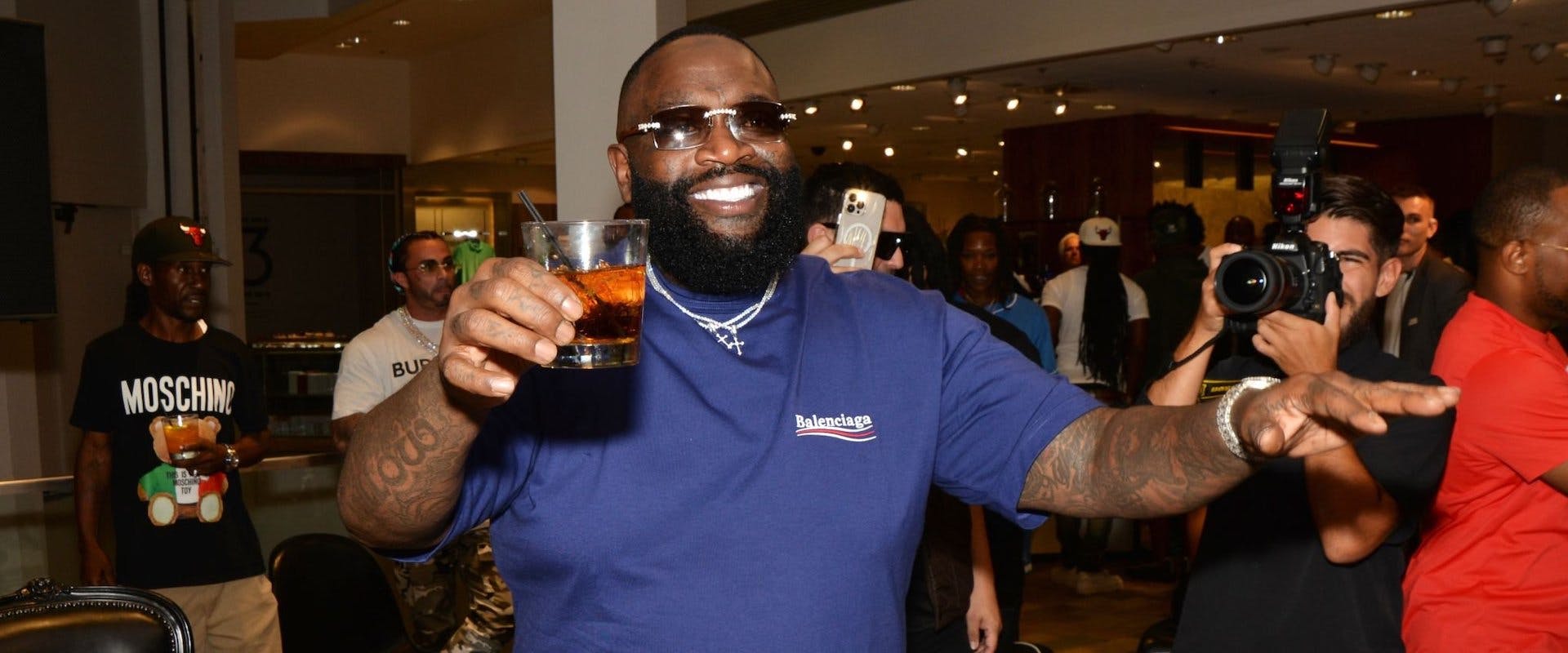 Rick Ross hosts an Evening with Rick Ross at Neiman Marcus at Bal Harbour Shops in Bal Harbour, Florida on May 17th, 2022. (Photo by Manny Hernandez/Getty Images)